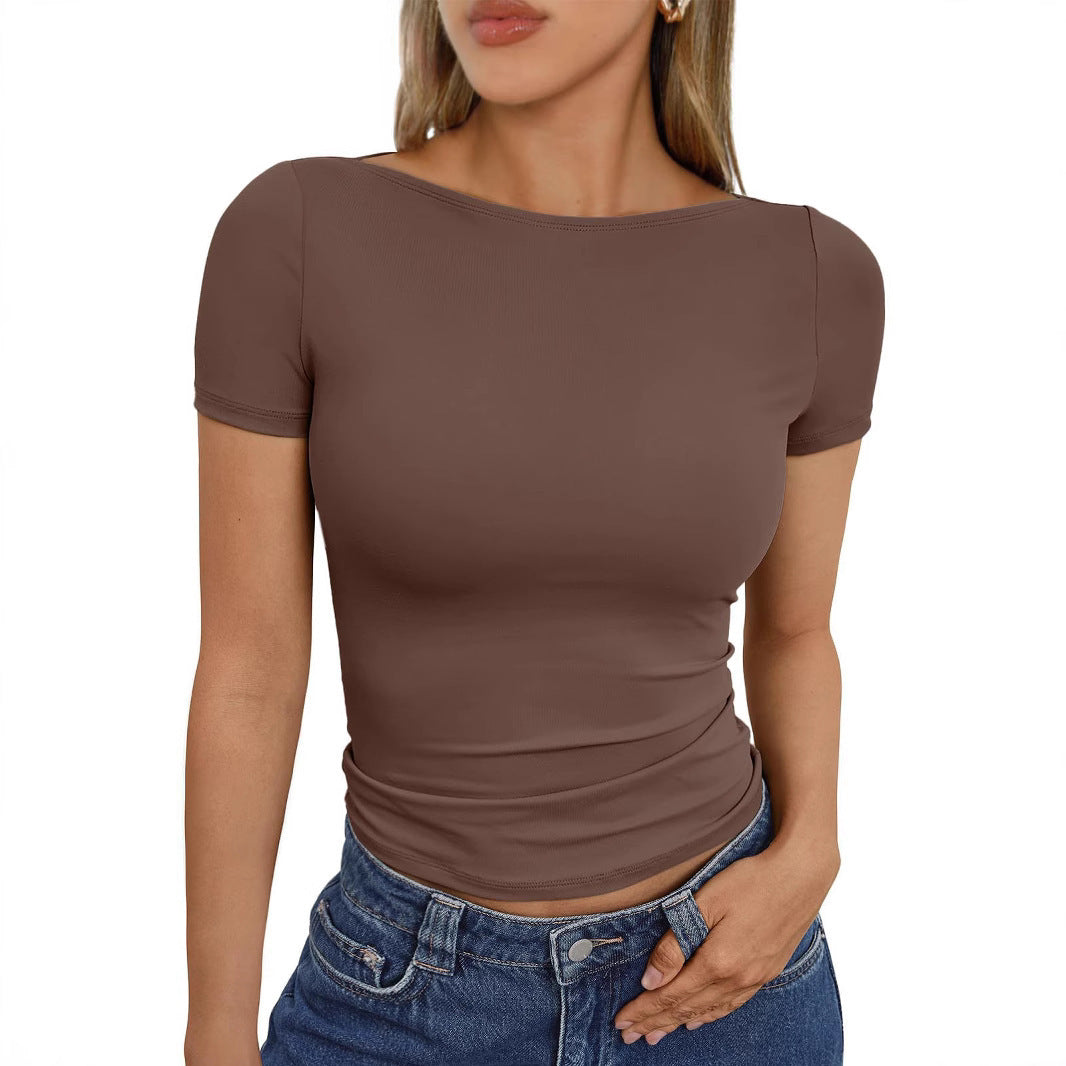 Joan – Haut à Manches Courtes Col Rond Slim Fit