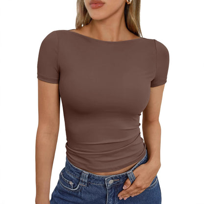 Joan – Haut à Manches Courtes Col Rond Slim Fit