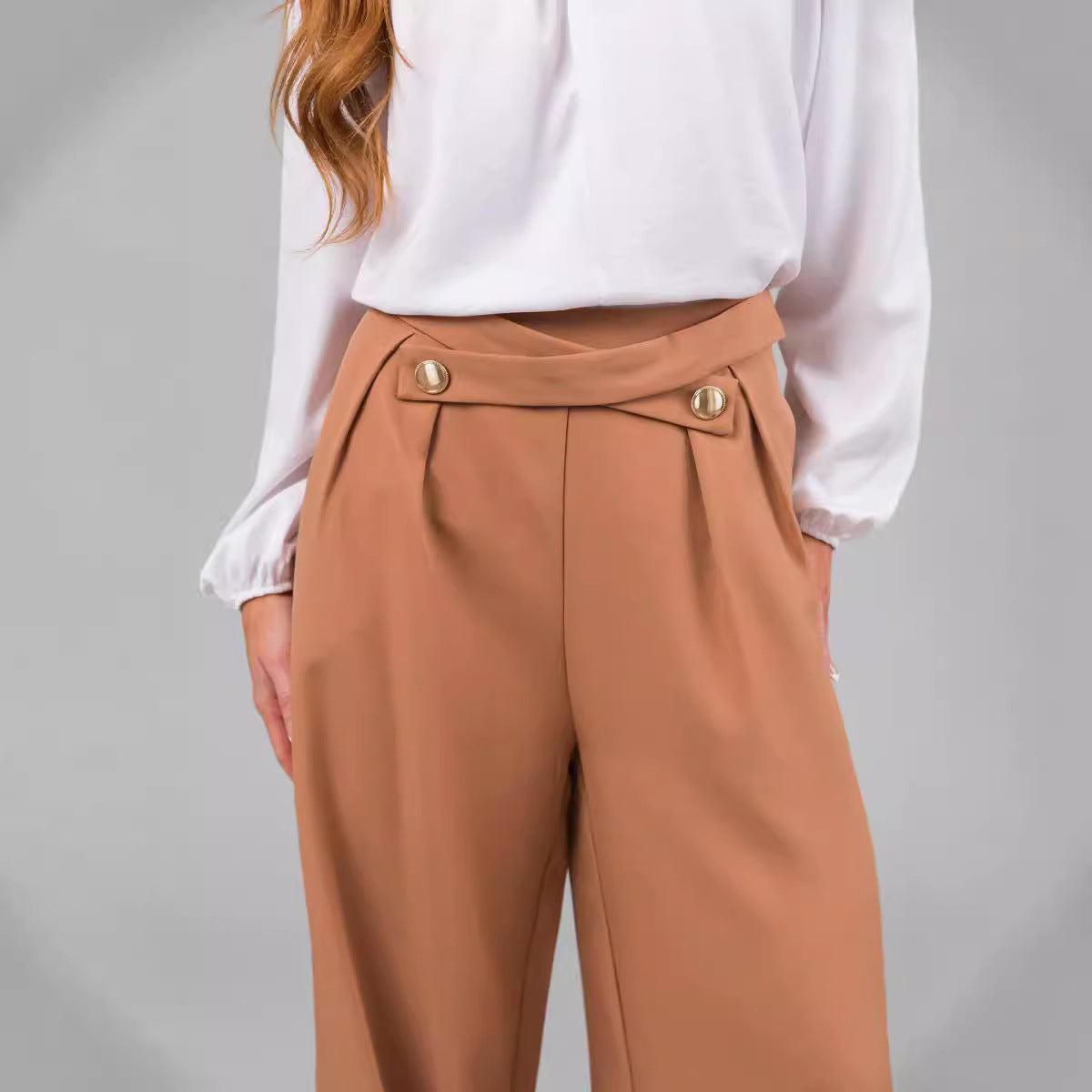 William – Pantalon Droit Uni en Polyester