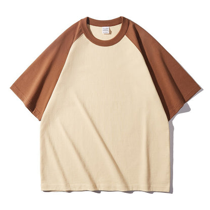 Samuel – T-shirt Épais à Manches Courtes Raglan Contrastées