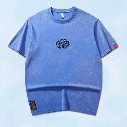 Ashley – T-shirt Ample à Manches Courtes avec Col Rond et Broderie