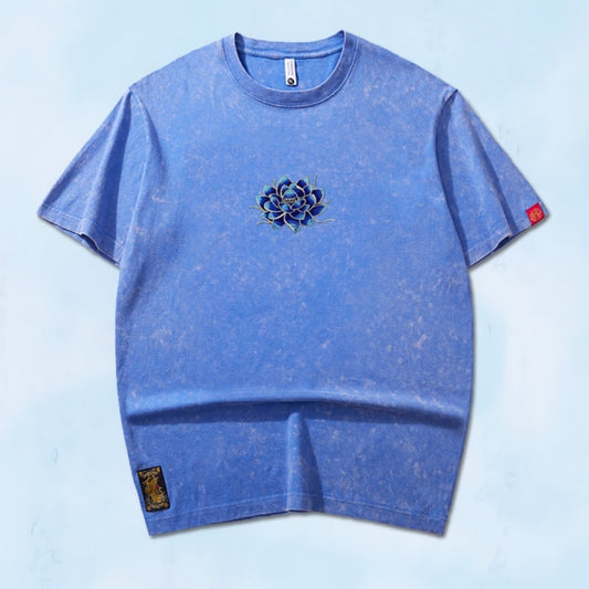 Ashley – T-shirt Ample à Manches Courtes avec Col Rond et Broderie