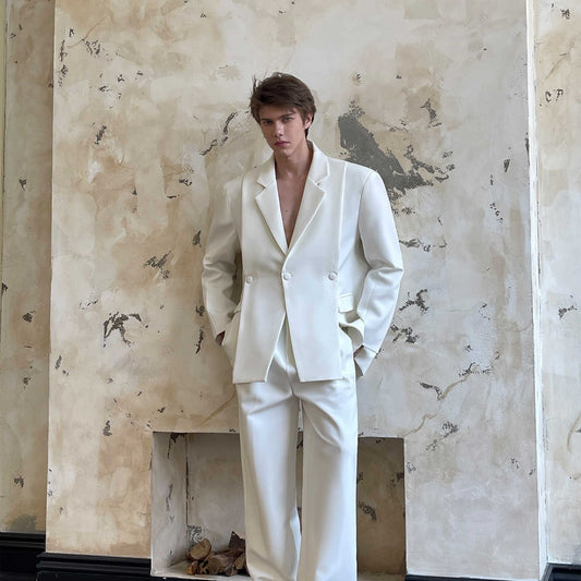 Doug – Ensemble Costume Minimaliste Haute Gamme à Couleur Unie