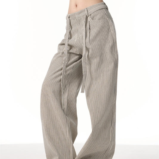 Heidi – Pantalon Droit à Rayures Vintage