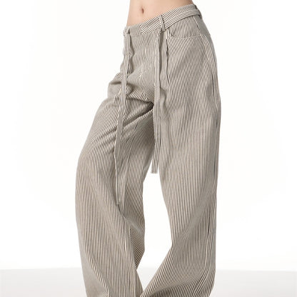 Heidi – Pantalon Droit à Rayures Vintage