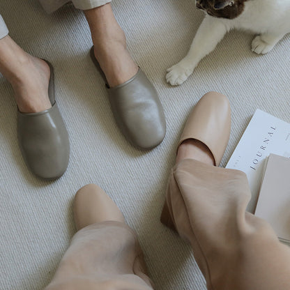 Leonard – Chaussons Simples en Peau de Mouton pour Couple