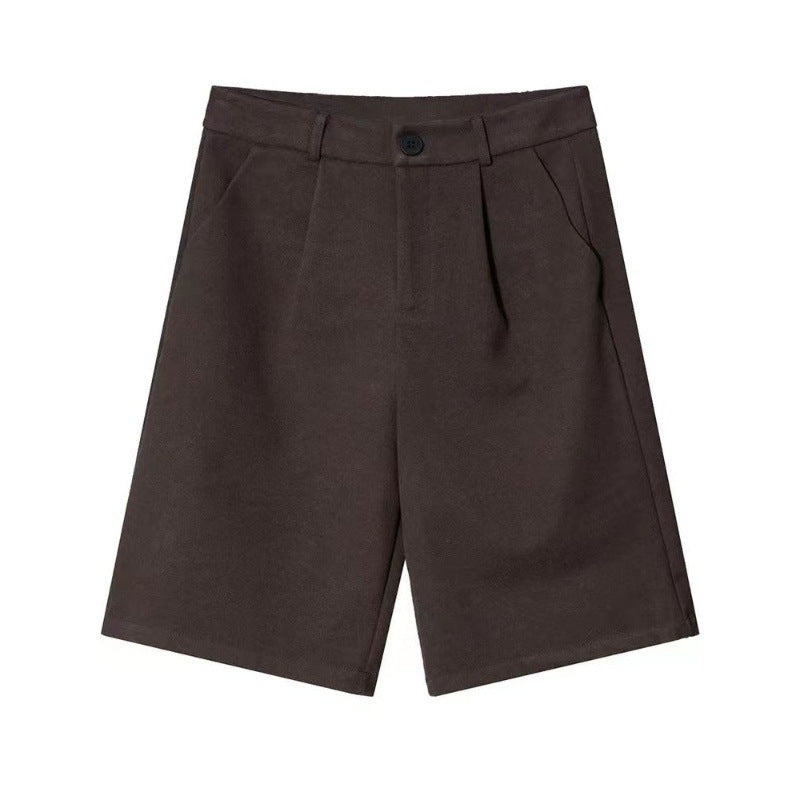 Marion – Pantalons courts larges en laine taille haute pour femmes