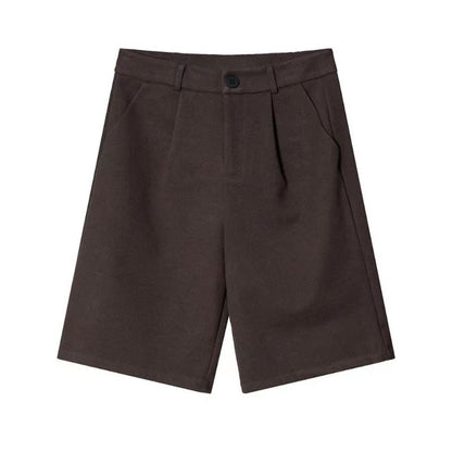 Marion – Pantalons courts larges en laine taille haute pour femmes