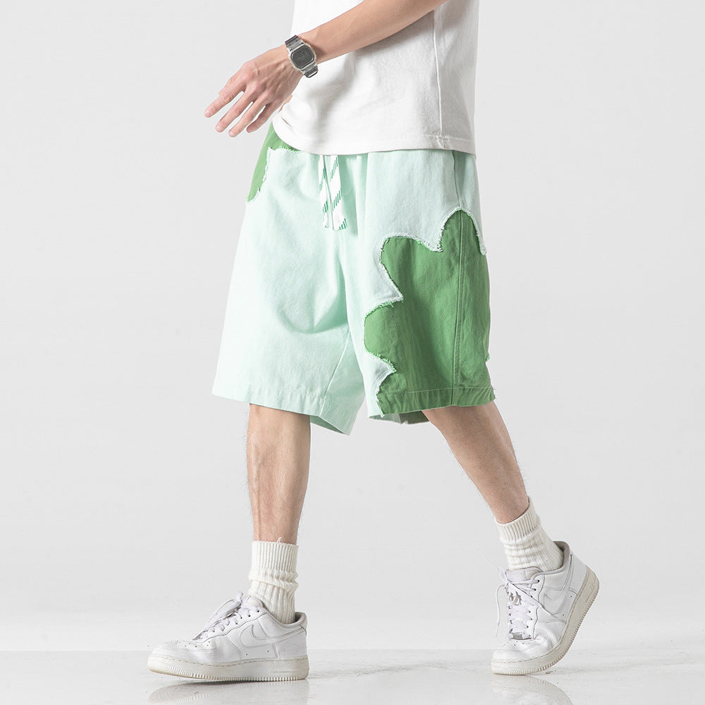 Philip – Short en Denim Patchwork Contrasté pour Hommes