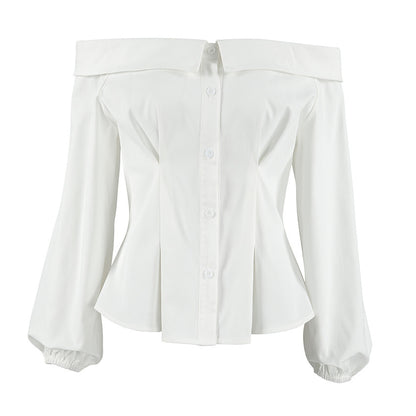 Abigail – Chemise Épaule Nue Unicolore