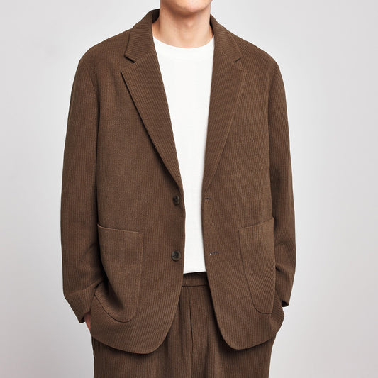 Joshua – Veste de costume à rayures texturées, décontractée et simple