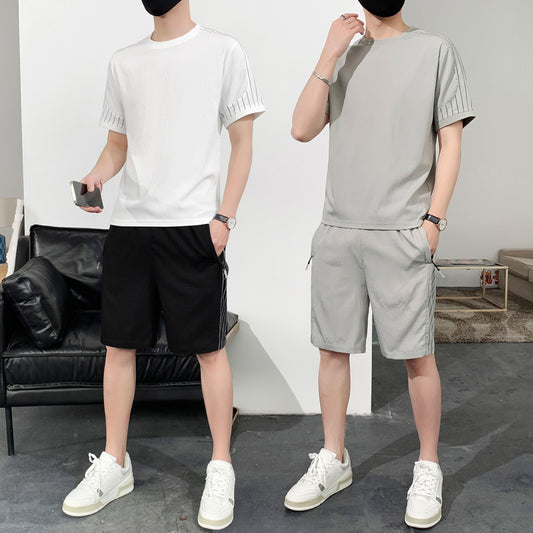 Spencer – Ensemble Sport en Soie de Glace à Manches Courtes pour Hommes
