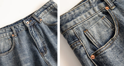 Jerry – Short en Jean à Cinq Poches avec Trous Détendus