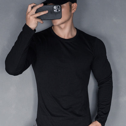 Dean – T-shirt de sport décontracté à manches longues en couleur unie