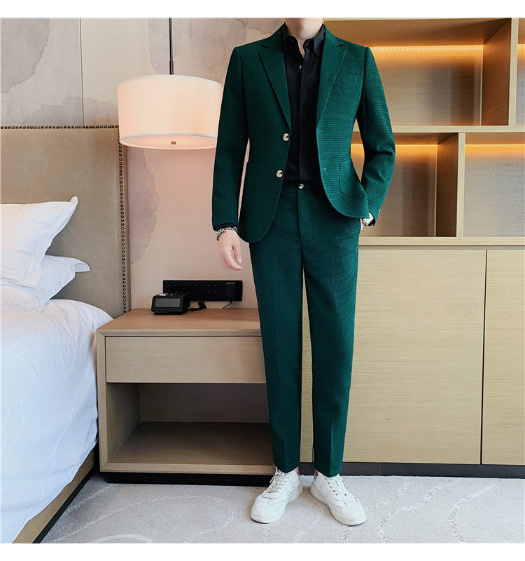 Ron – Costume décontracté en gaufre pour homme