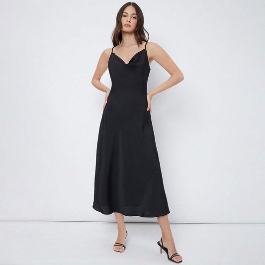 Audrey – Robe Satinée à Bretelles