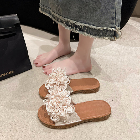 Marion – Chaussons plats extérieurs à semelles souples