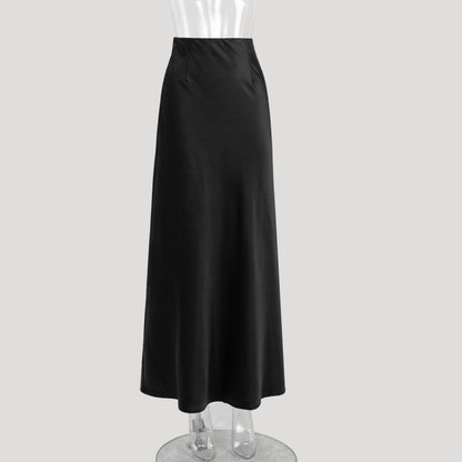 Katie – Jupe Sirène Taille Haute en Satin