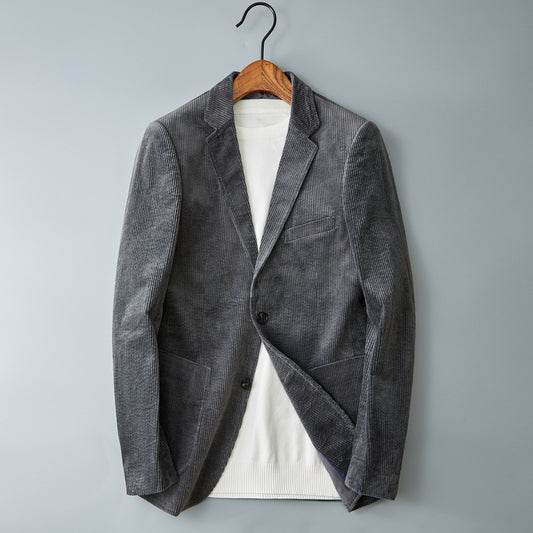 Tim – Costume en velours côtelé à rayures épaisses