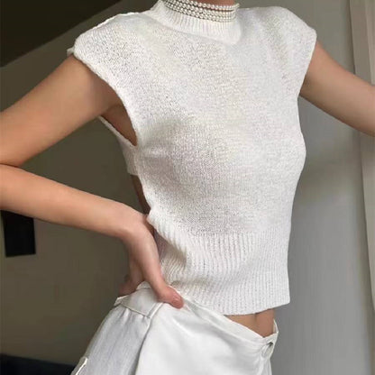 Linda – Pull à Col Rond Ajourné avec Design Estival