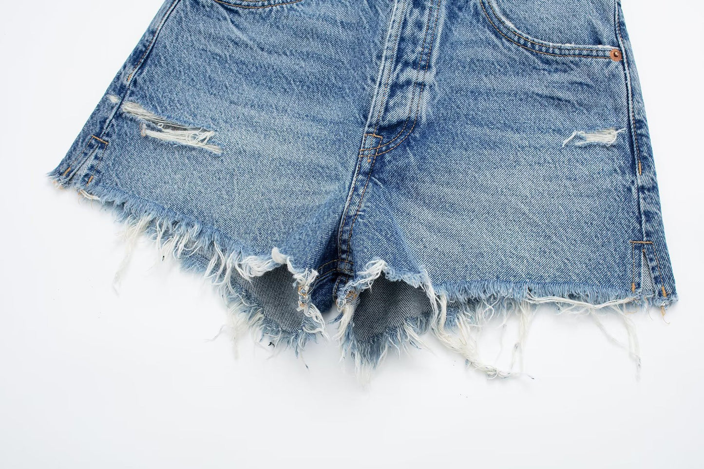 Dawn – Shorts en Denim Taille Haute Rétro Américain pour Femme