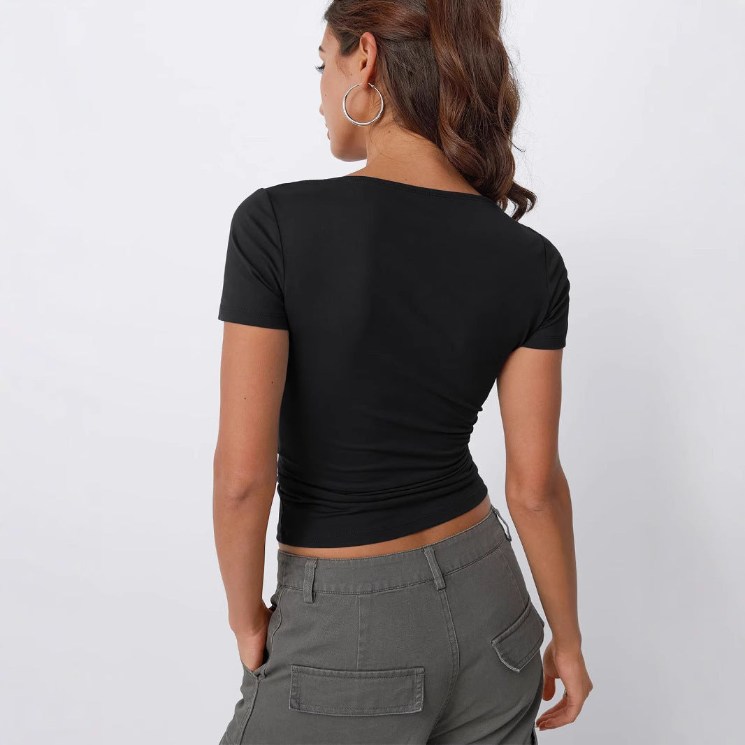 Joan – Haut à Manches Courtes Col Rond Slim Fit