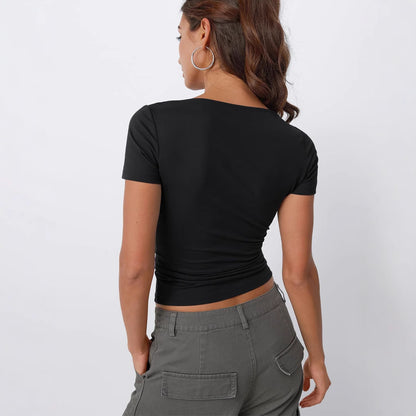 Joan – Haut à Manches Courtes Col Rond Slim Fit