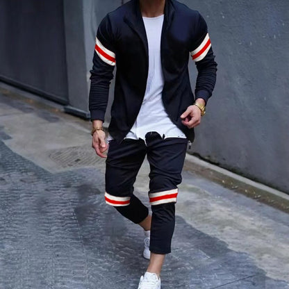 Jay – Ensemble de Sport Cardigan à Manches Longues et Pantalon Décontracté