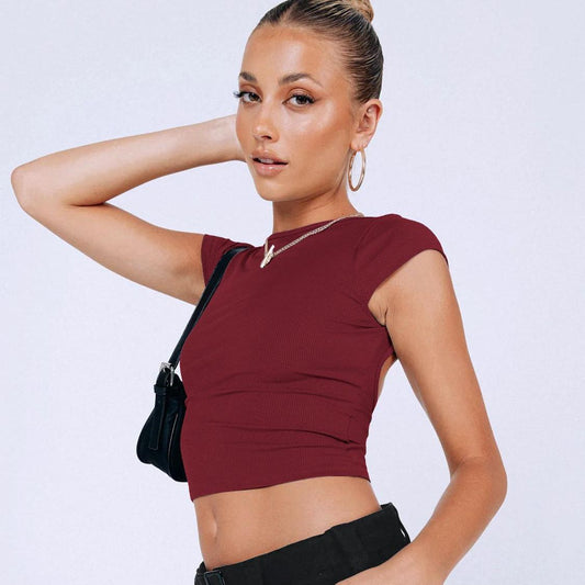 Holly – T-shirt court ajouré à manches courtes