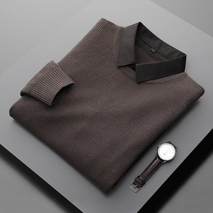 Samuel – Pull Tricoté Col Chemise Deux Pièces Pour Homme