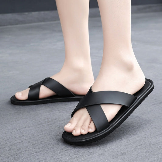 Cameron – Chaussons Simples et Confortables en Noir pour Hommes