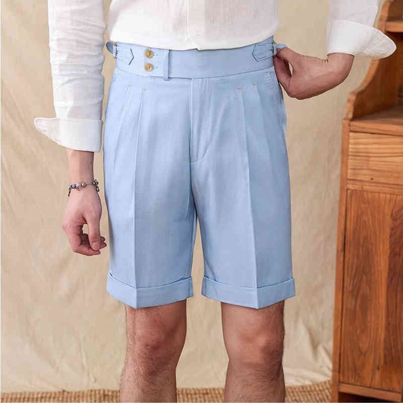 David – Pantalon Court Plissé Léger pour Homme