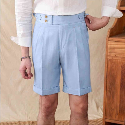 David – Pantalon Court Plissé Léger pour Homme