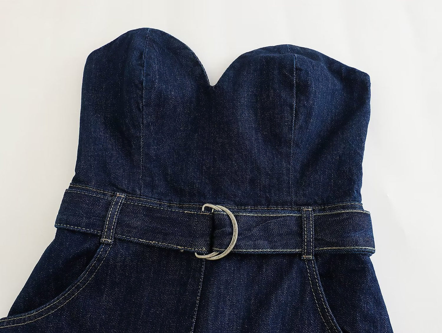 Michelle – Combinaison en Denim avec Ceinture