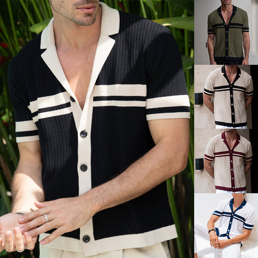 Stephen – Chemise décontractée à manches courtes et col en V