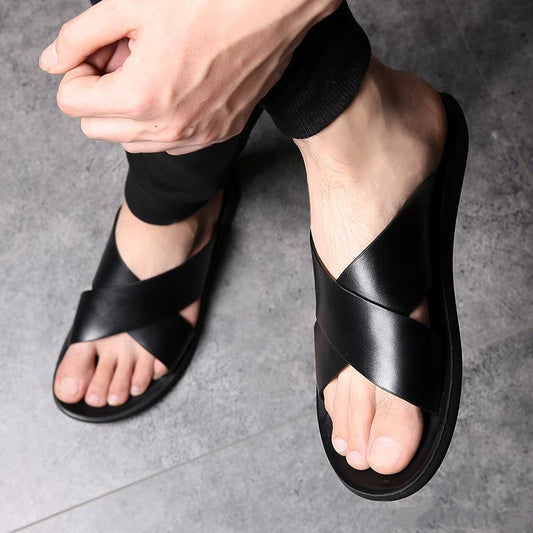Jon – Sandales Antidérapantes en Cuir Vegan