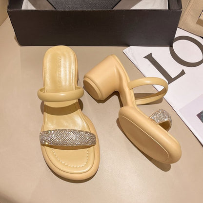 Natalie – Sandales à Talons Épais avec Strass