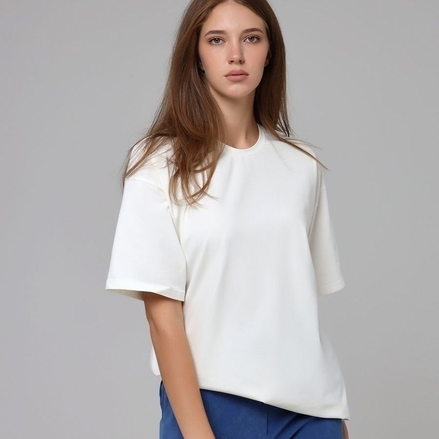 Tara – Haut T-shirt à Manches Courtes en Coton Pur