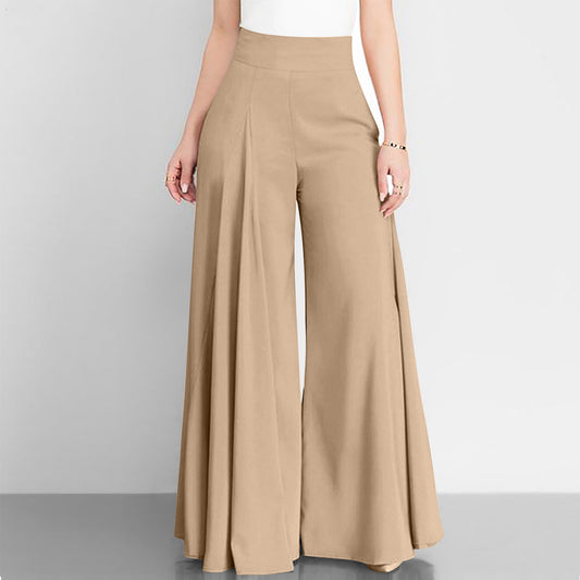 Holly – Pantalon Large Taille Haute Uni