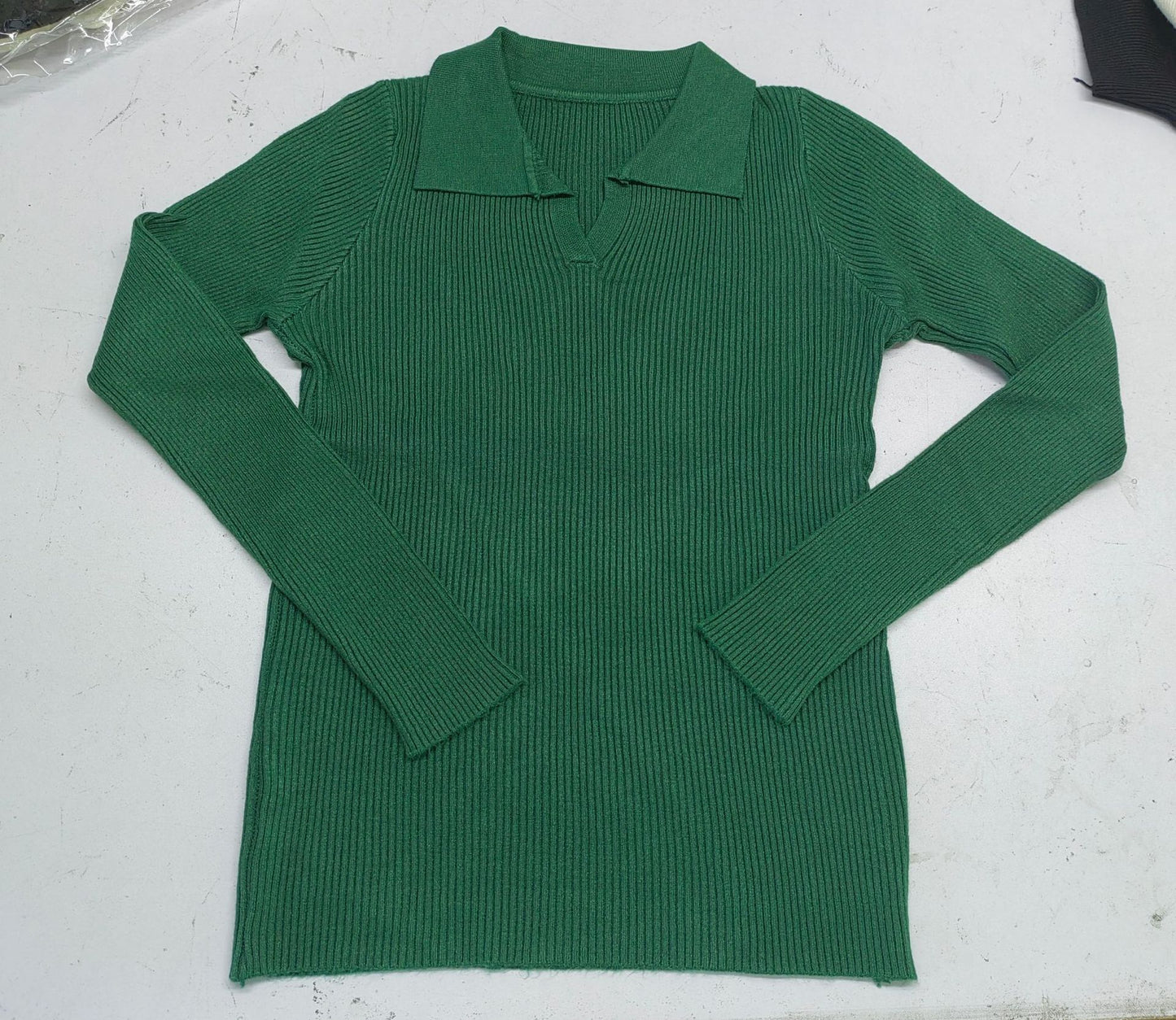 Nicola – Pull à Col Polo avec Manches Longues pour Femme