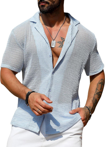 Jon – Chemise Cardigan Respirante à Manches Courtes