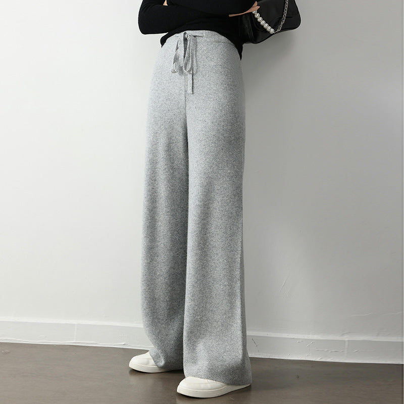 Jennifer – Pantalon droit large à taille élastique