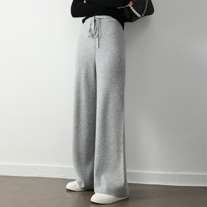 Jennifer – Pantalon droit large à taille élastique