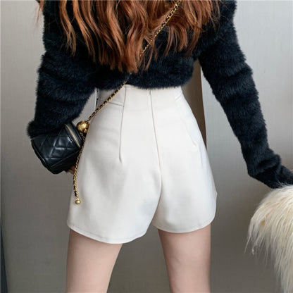 Natalie – Shorts Décontractés Taille Haute à Boutons
