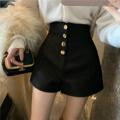 Natalie – Shorts Décontractés Taille Haute à Boutons