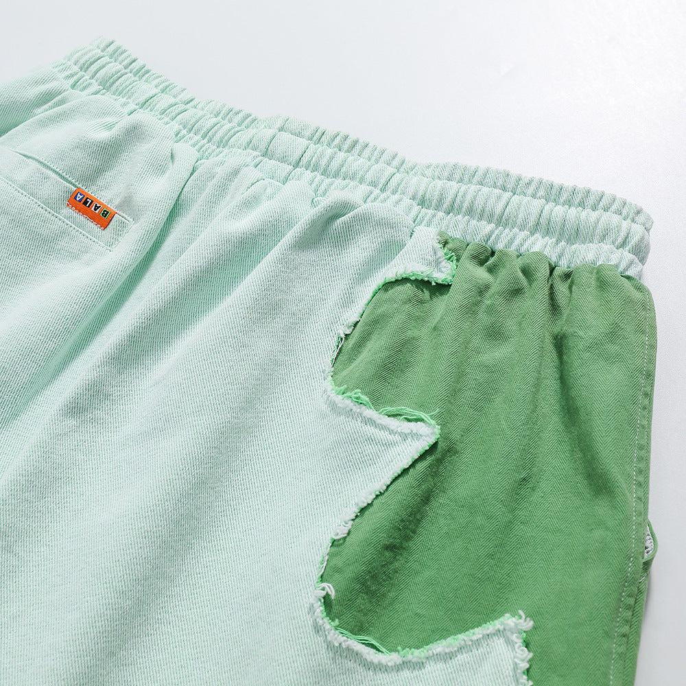 Philip – Short en Denim Patchwork Contrasté pour Hommes