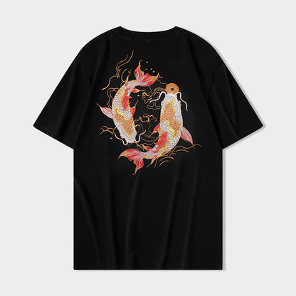 Nathan – T-shirt à col rond et manches courtes avec motif Koi