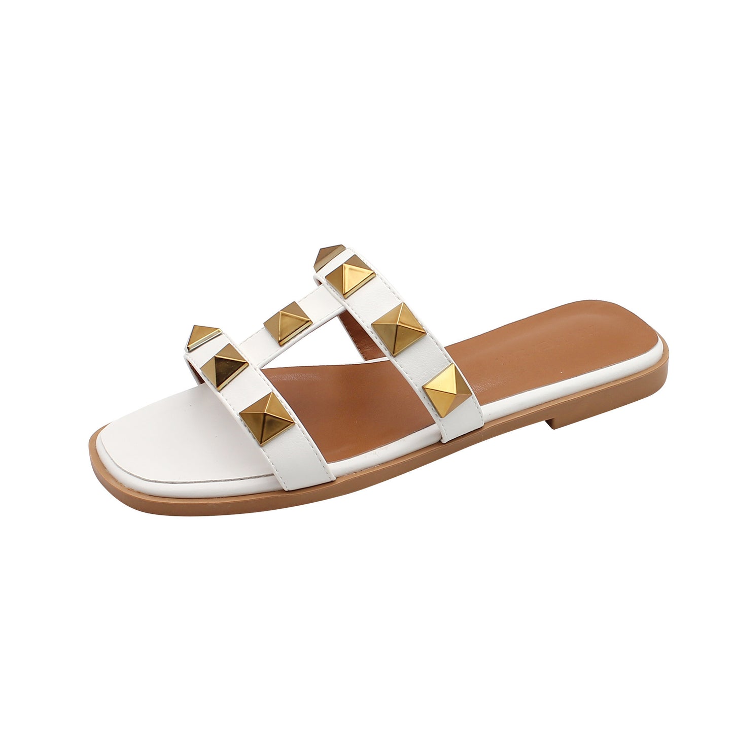 Margaret – Mules Plates Rivetées Tendance pour Plage