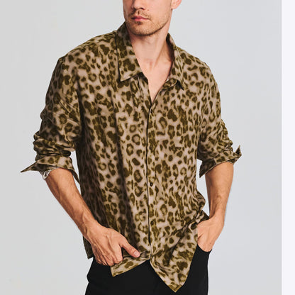 Stuart – Chemise Ample à Imprimé Léopard pour Hommes
