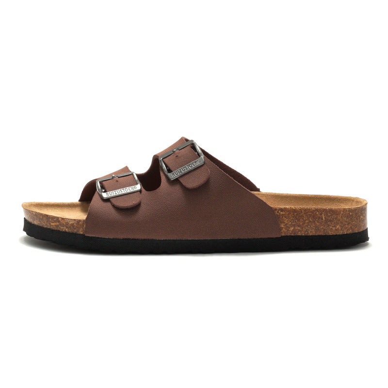 Jenny – Sandales de Plage en Liège avec Surface en Cuir Vegan